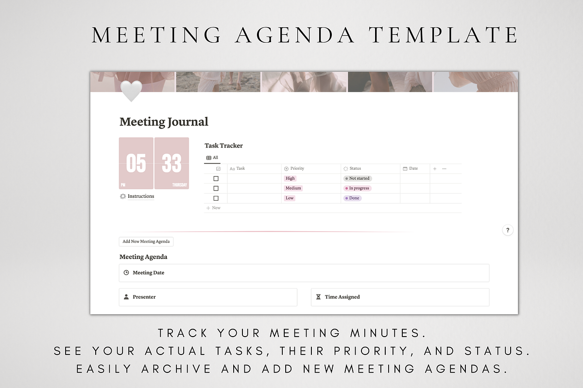 Meeting Journal & Notes for Notion, a Templates & Theme by BRANDcontent (Photo 2 of 6)