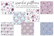 SALE! Watercolor pink & blue flowers, an Illustration by Larisa Maslova (Thumbnail 8 of 11)