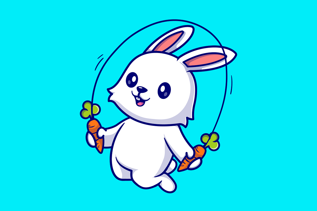 Cute Rabbit Playing Carrot Jump Rope, an Animal Illustration by Catalyst Labs (Photo 3 of 3)