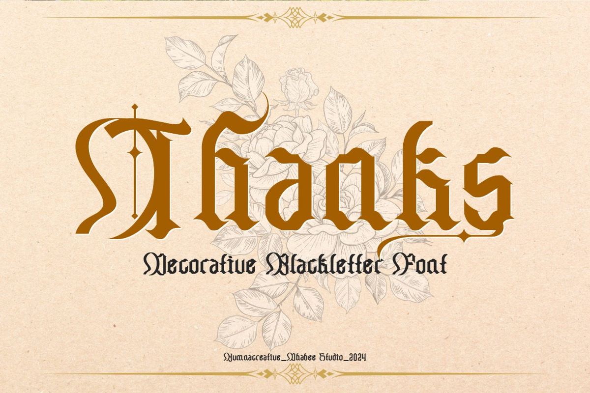 Chameton - Decorative Blackletter, a Blackletter Font by Dhabee (Photo 12 of 15)