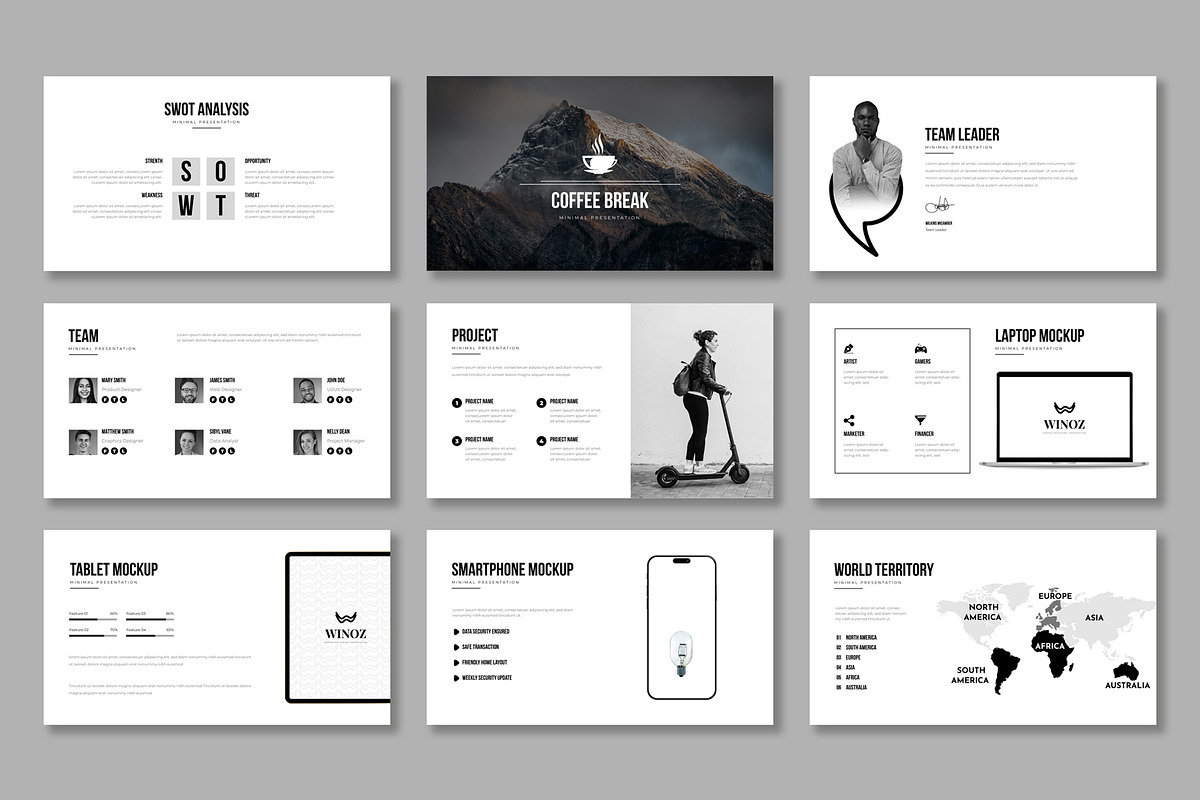 Black & White Business Presentation, a Presentation Template by Mighty-Slide (Photo 4 of 5)