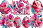 Pastel Brushstroke Easter Clipart, an Illustration by Canvas Craft (Thumbnail 1 of 7)