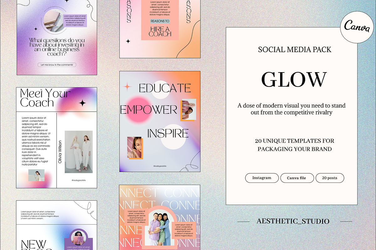 GLOW – Gradient Instagram Templates, a Templates & Theme by GothicStudio (Photo 1 of 9)