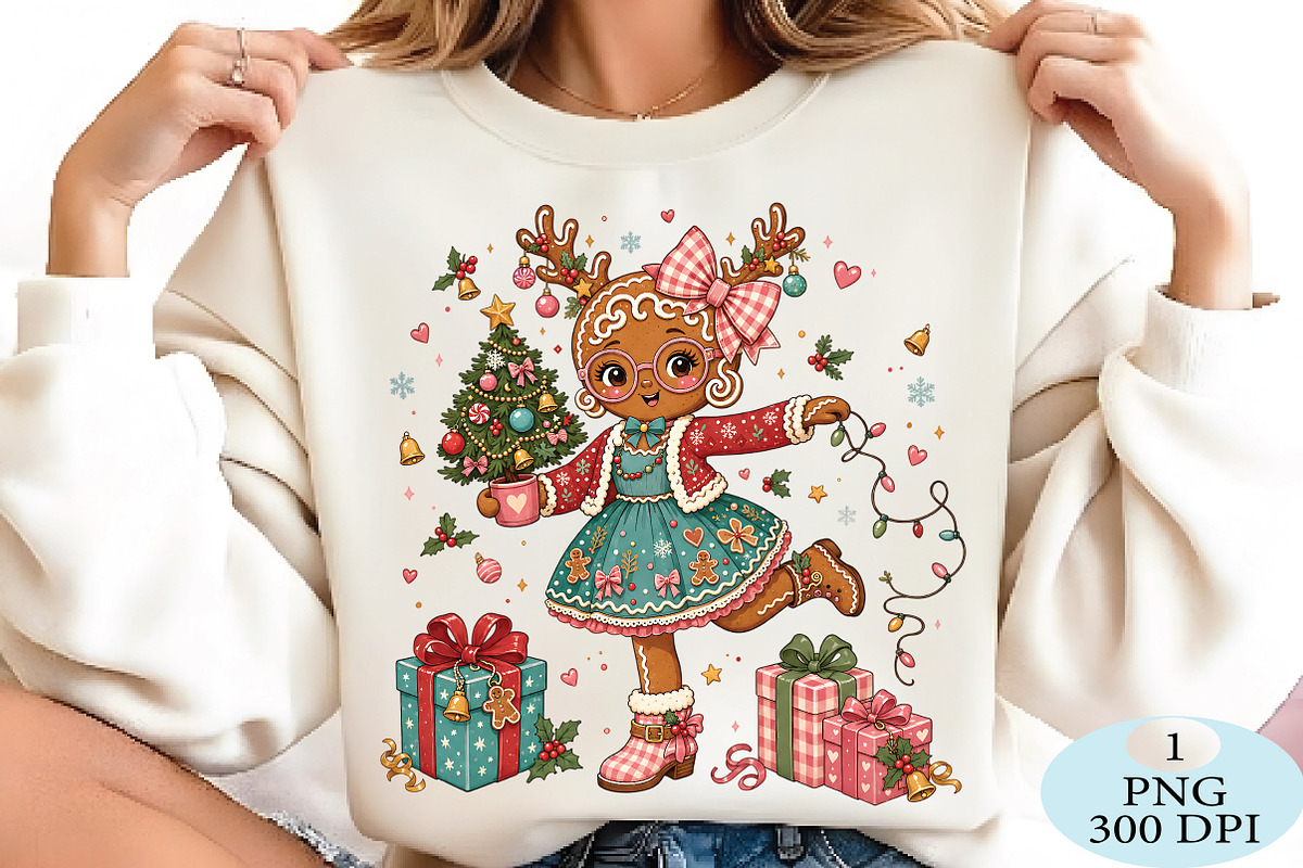 Cute Gingerbread Girl Christmas PNG, a Seasonal Illustration by Daily.Designs (Photo 2 of 5)