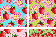 Strawberry watercolor patterns set, a Pattern Graphic by LoveDesignShop (Thumbnail 2 of 2)
