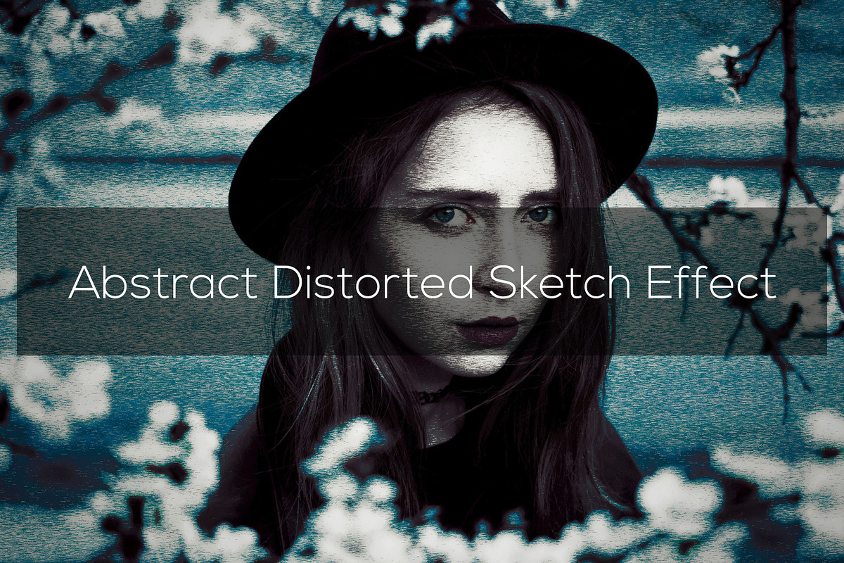 Abstract Distorted Sketch Effect