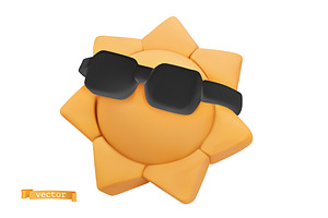 Sun, Vector Icon, Summer Time