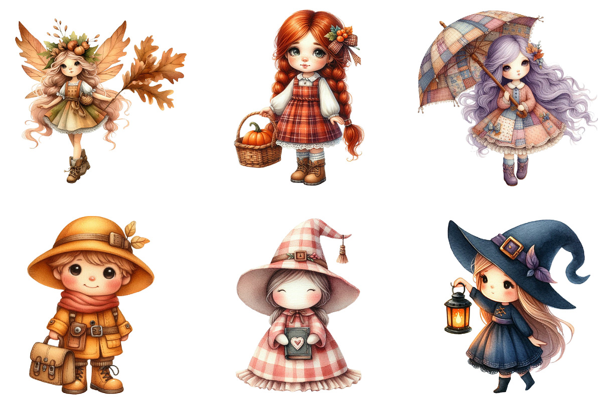 Bewitching Autumn Doll Clipart, an Illustration by Daily.Designs (Photo 3 of 4)