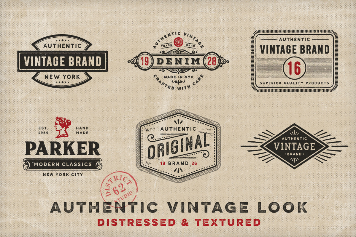 VINTAGE LOGO TEMPLATES vol 1, a Branding & Logo Template by DISTRICT 62 STUDIO (Photo 2 of 8)