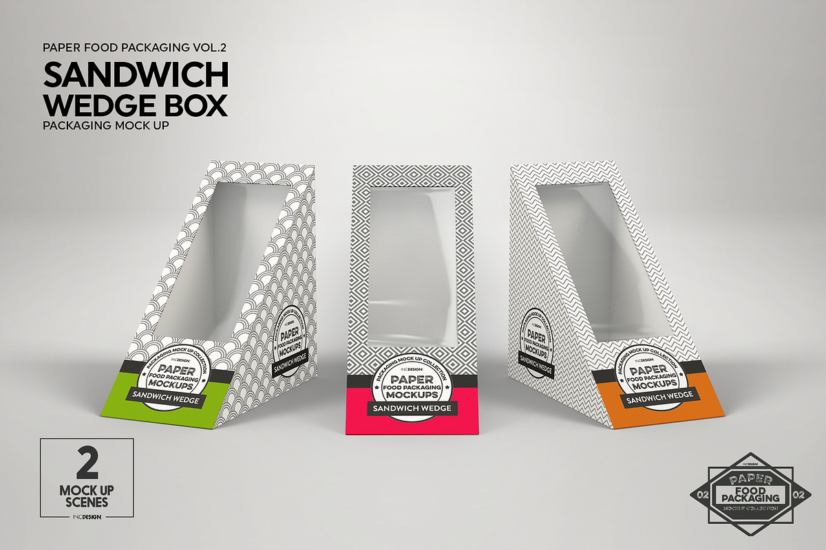 Sandwich Wedge Box Packaging Mockup, a Cups & Container Mockup by INCDesign (Photo 4 of 10)