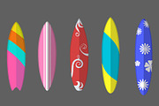 Vector surfing boards and background, a Seasonal Illustration by GreenStockPhotos (Thumbnail 3 of 7)