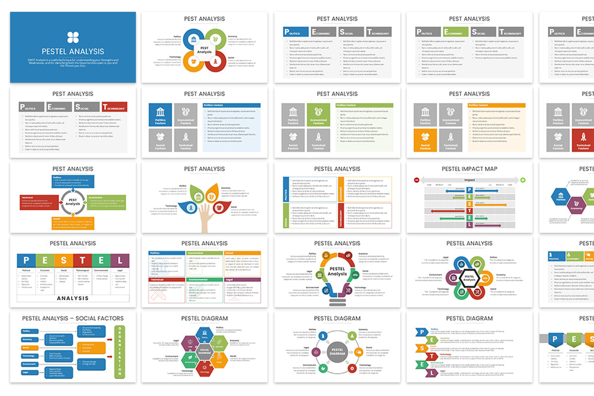 PESTEL Diagram Template for Keynote, a Presentation Template by ...