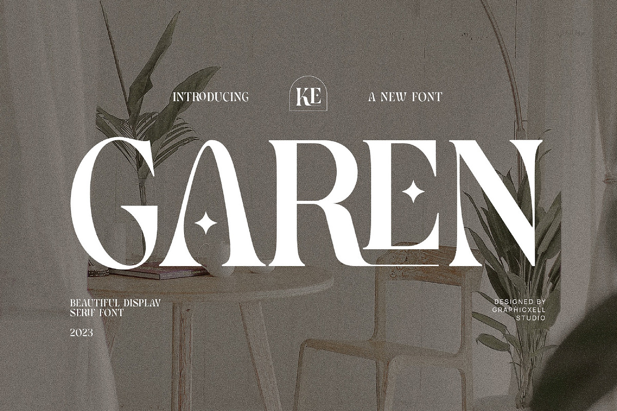 Garden Elegant Ligature Serif Font, a Serif Font by Graphicxell (Photo 1 of 7)