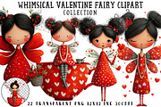 Whimsical Valentine Fairy Clipart, an Illustration by OK Design (Thumbnail 1 of 6)