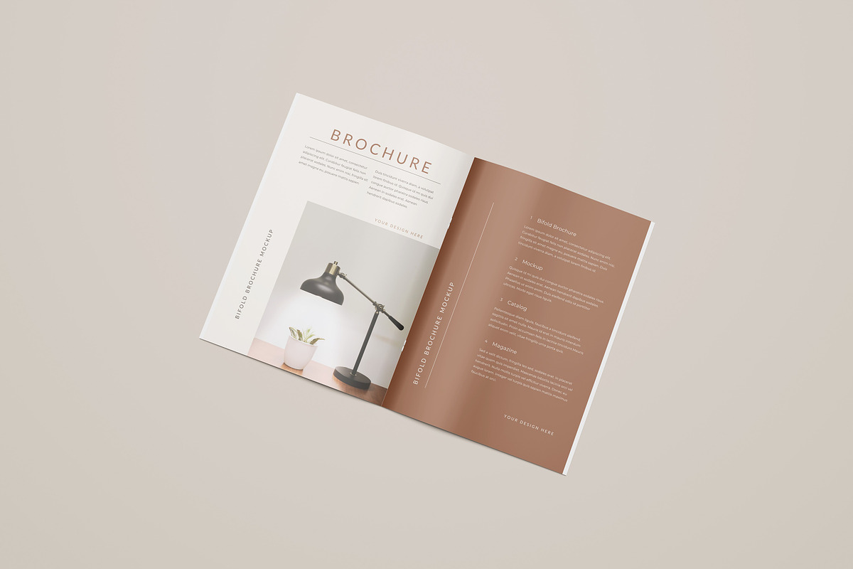 A4 Bifold Brochure Mockup, a Product Mockup by AKMAL STUDIO