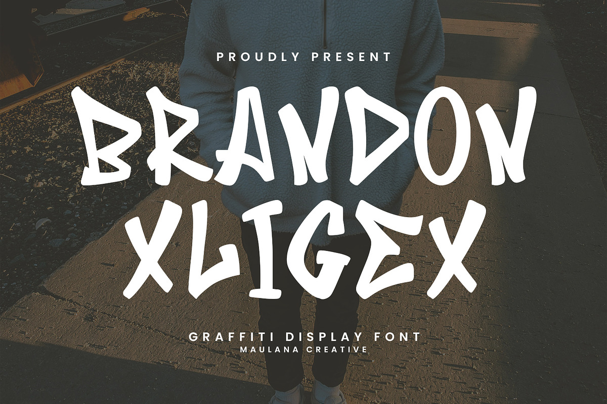 Brandon Xligex Graffiti Display Font, a Handwritten Font by Maulana Creative (Photo 1 of 8)