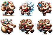 Funny Santa's Happy Haul Clipart, an Illustration by DreamArtGraphic (Thumbnail 3 of 5)