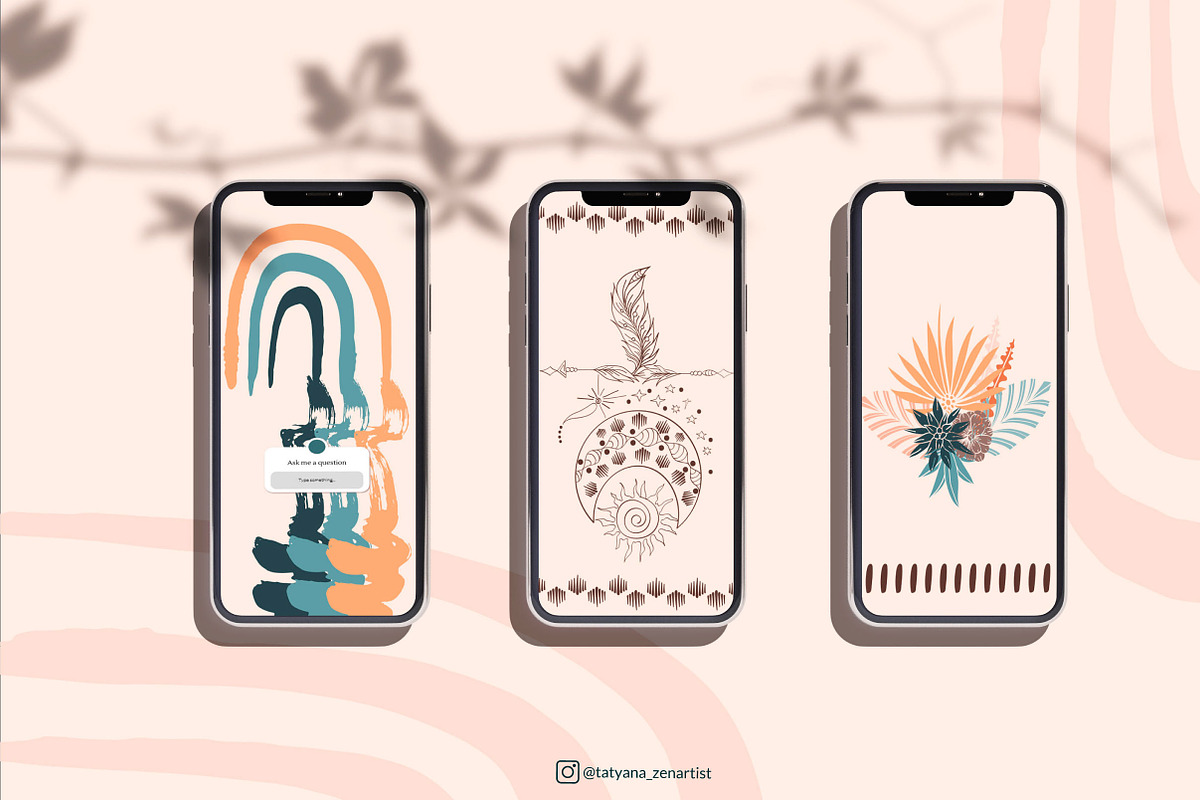 Boho Social Media Stories Layout, a Social Media Template by Tatyana_Zenartist (Photo 3 of 7)