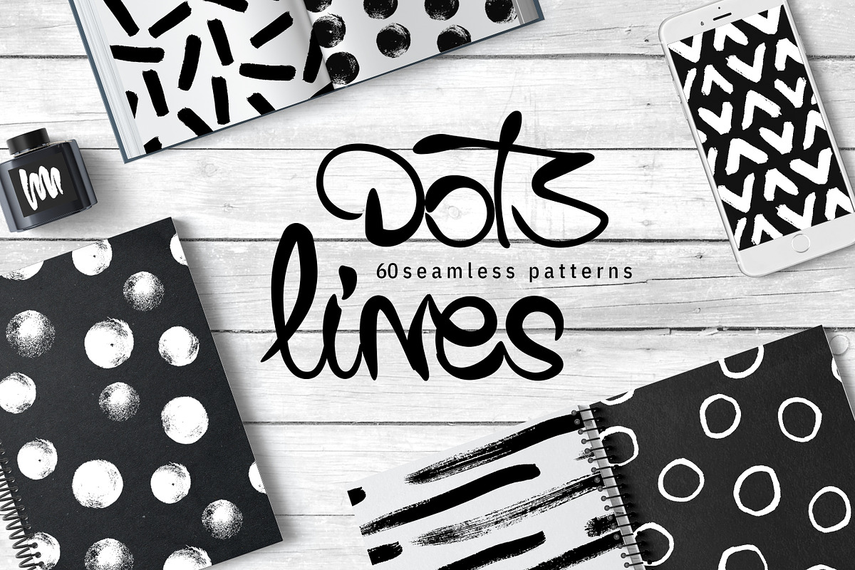 60 Dots&Lines Patterns -Bundle-, a Pattern Graphic by CARROTDESIGN (Photo 1 of 11)