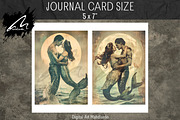 Vintage Mermaid Couple, Paper Print, a Person Illustration by Digital Art Mahdiseño (Thumbnail 5 of 9)