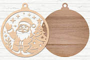 Santa Christmas Ornament Laser Cut, an Object Graphic by Layerology (Thumbnail 2 of 3)