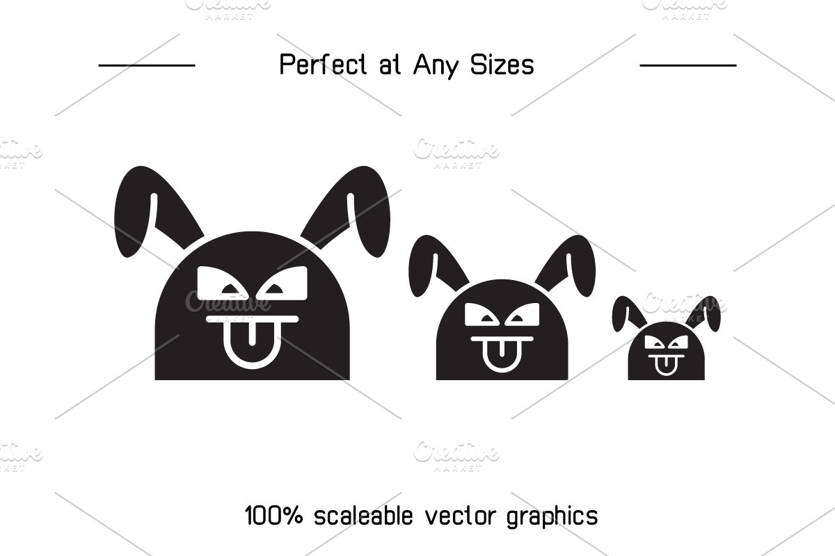 Rabbit Emojis Vector Set, an Animal Illustration by Designfour (Photo 7 of 7)