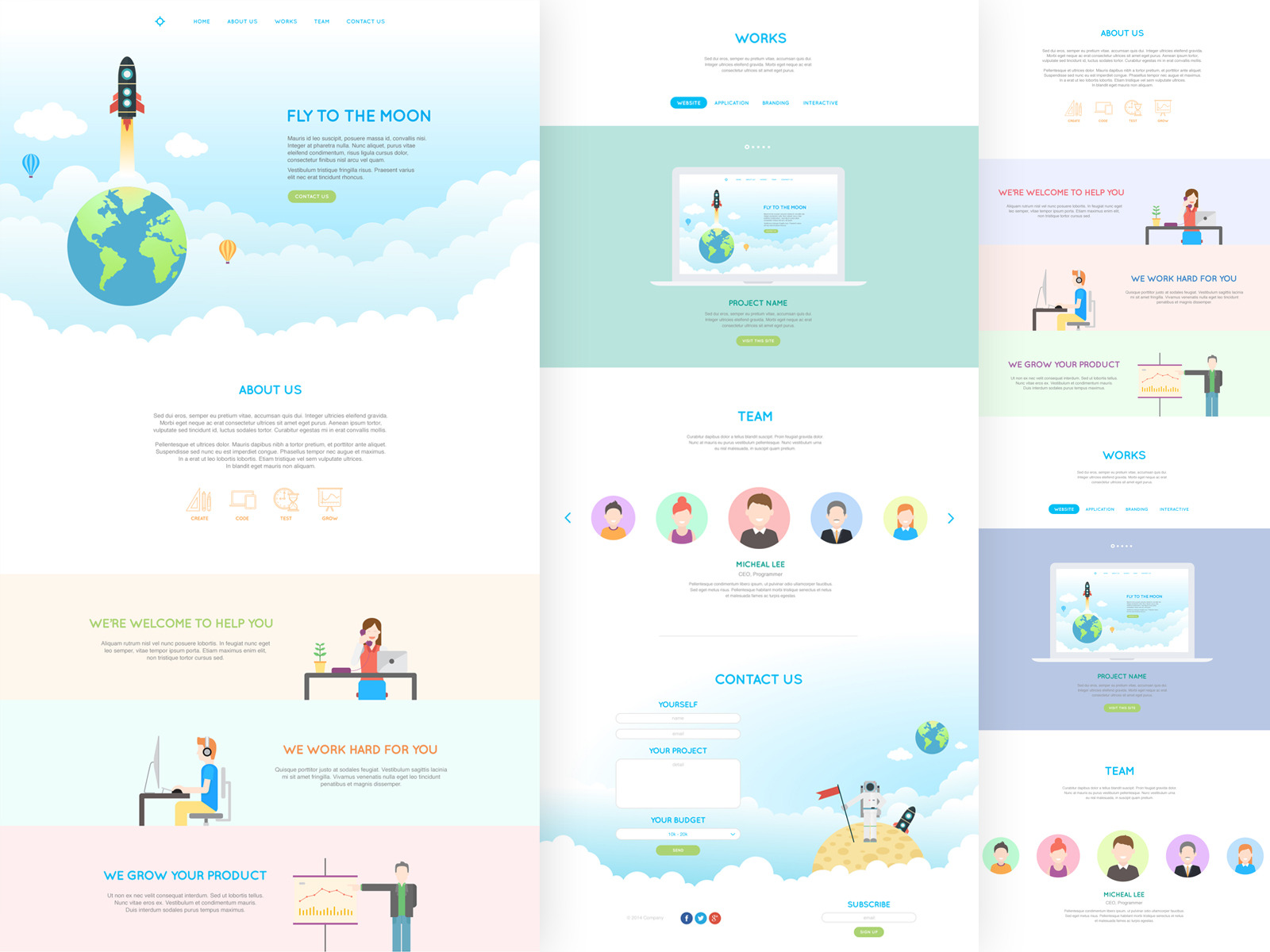 Jai - Flat One Page PSD Template, a Landing Page Template by tintinillus