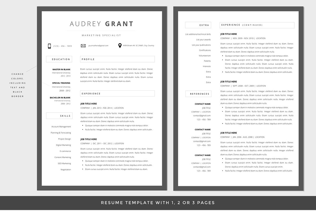 RESUME CV TEMPLATE WORD, a Resume Template by PAPPERMINT RESUME STUDIO (Photo 2 of 5)