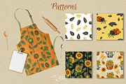 Watercolor Sunflowers Clipart, an Illustration by Andre_Eva (Thumbnail 7 of 9)
