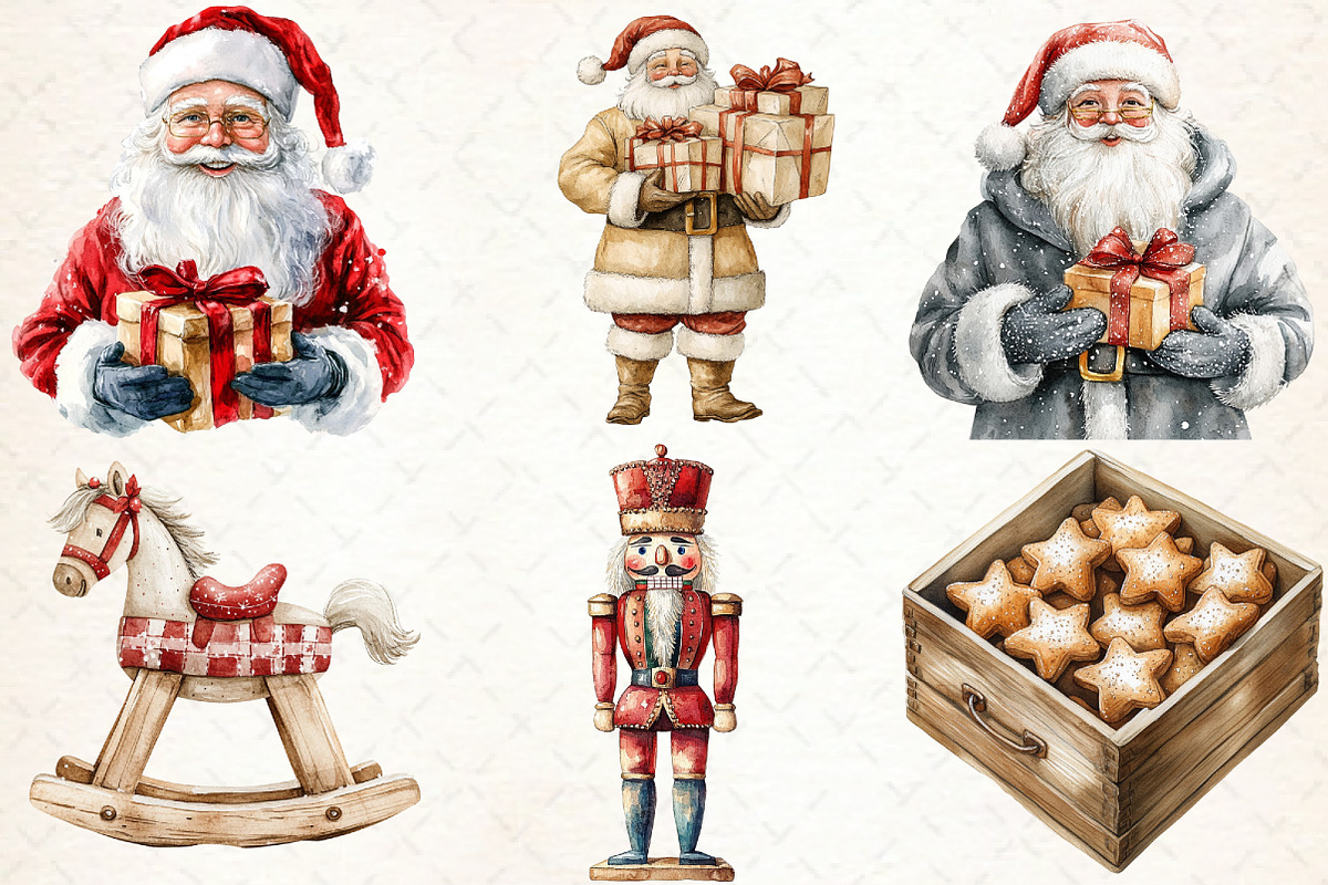 Watercolor Rustic Christmas Clipart, an Illustration by Libby Wishes (Photo 4 of 7)