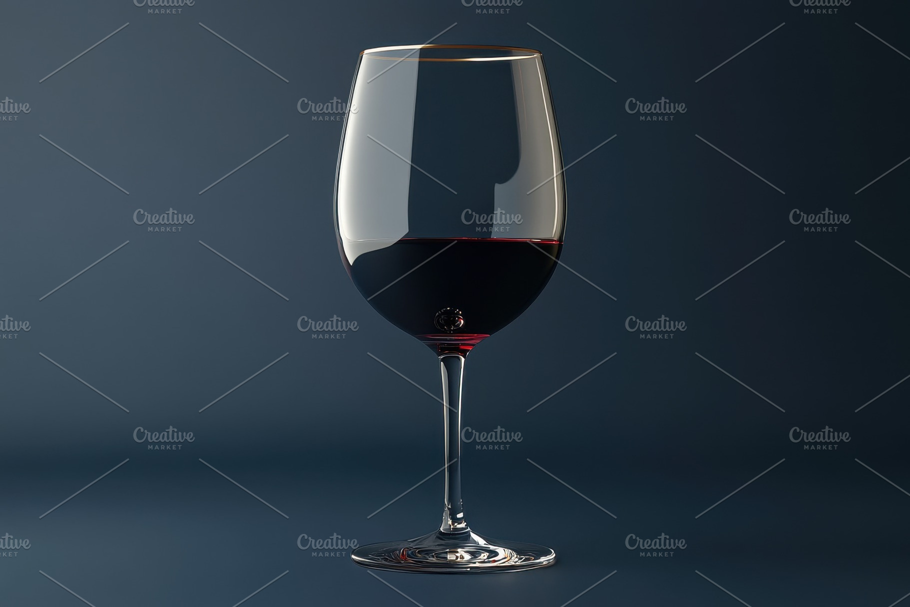 Elegant red wine glass displayed on, a Photo by Tanuart