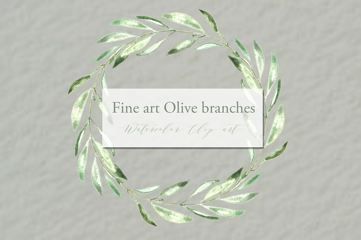 Olive branches. Watercolor clipart., an Illustration by LABFcreations (Photo 3 of 4)
