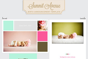 Color Block Birth Announcement Girl