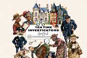 OLD LADY DETECTIVE CLIPART PACK, a Person Illustration by Daring Digies (Thumbnail 1 of 10)