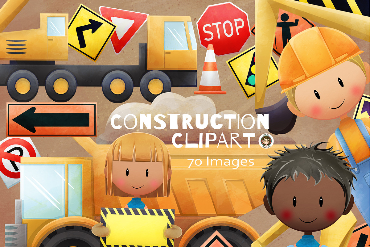 Construction Vehicle png clipart Set, a Person Illustration by Art by Angele G (Photo 1 of 7)