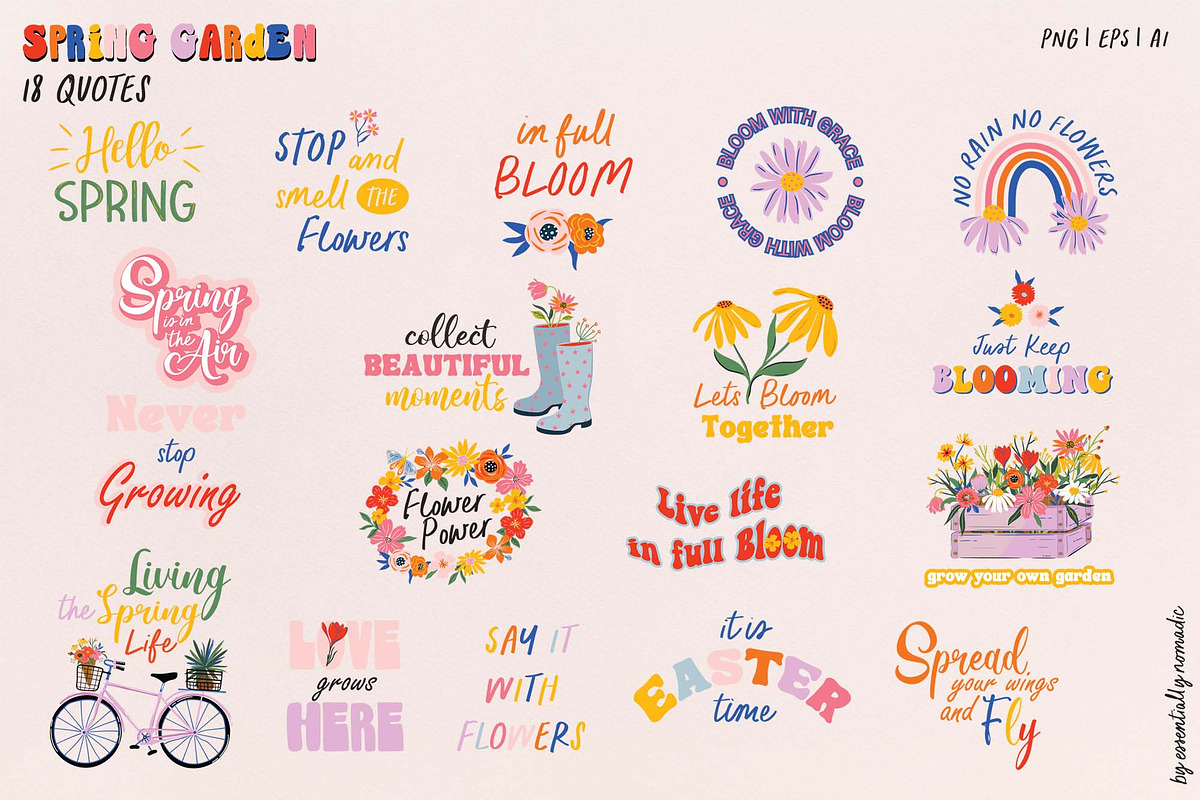 Spring Garden Pattern & Illustration, an Illustration by Essentially Nomadic (Photo 7 of 12)