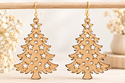 Christmas Tree Earrings Laser Cut, an Object Graphic by Canvas Craft (Thumbnail 3 of 4)