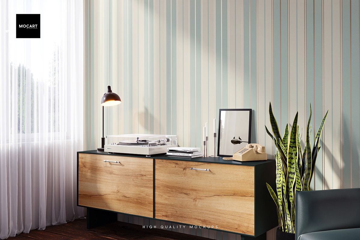 Interior Wallpaper Mockup Set v.2, a Household Mockup by Mocart (Photo 3 of 11)