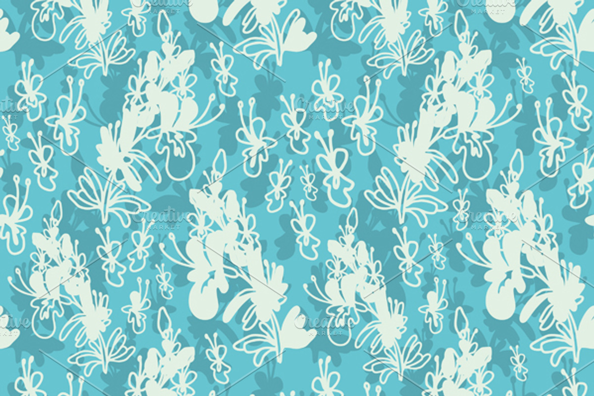 Seamless patterns with flowers preview 3