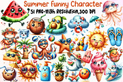 Watercolor Summer Funny Character Cl, an Illustration by Sublimation Artist (Thumbnail 1 of 6)