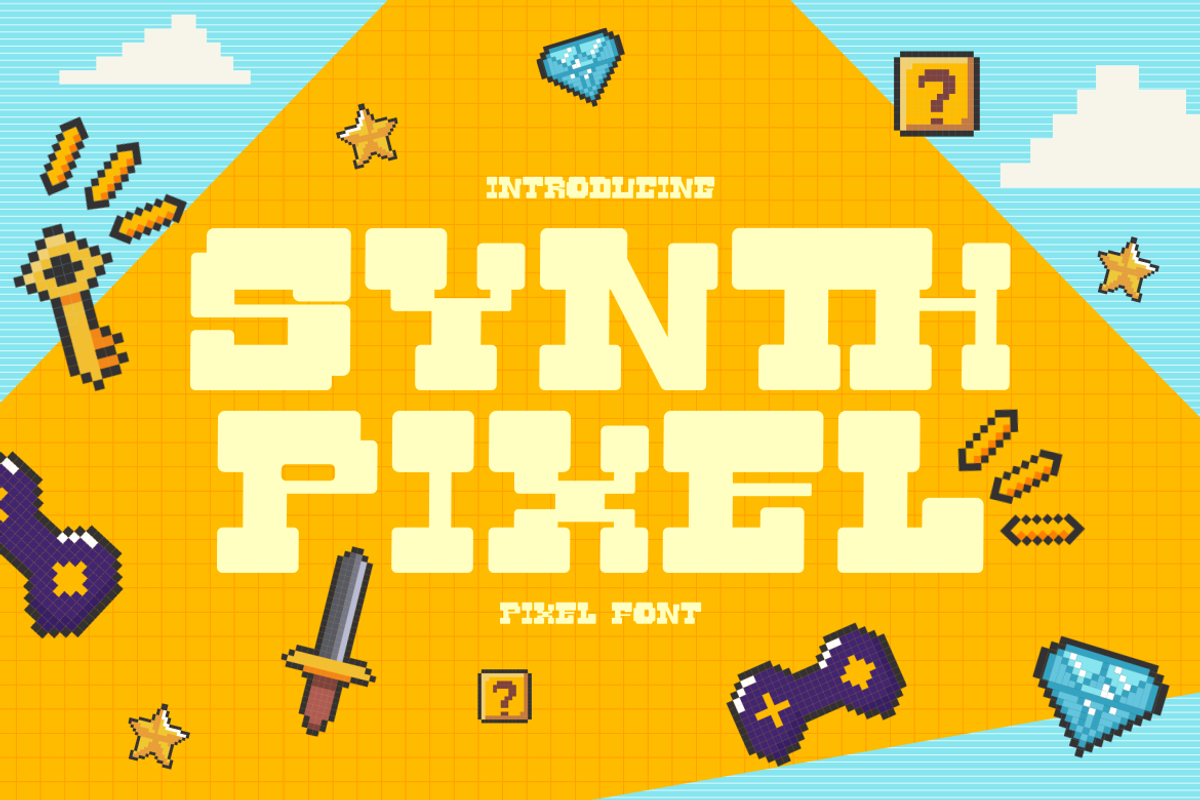 Synth Pixel - Y2K Game Font, a Font by PutraCetol Studio (Photo 1 of 5)