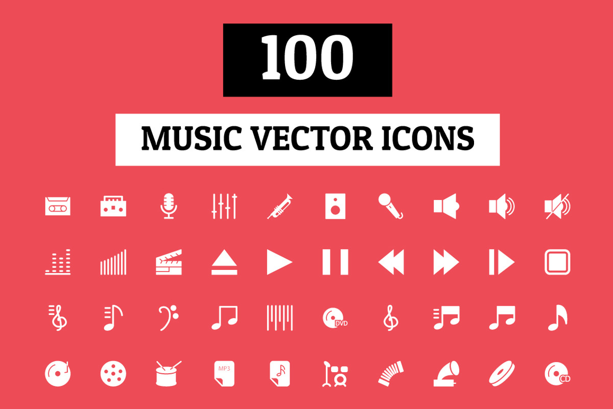 100 Music Vector Icons