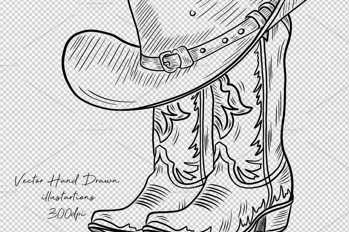 Wild West Vector Outlines, an Outline Icon by BarvArt (Photo 4 of 4)