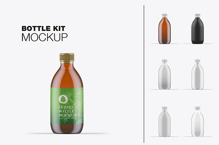 Liquid Bottle Mockup, a Packaging Mockup by OneVectorStock