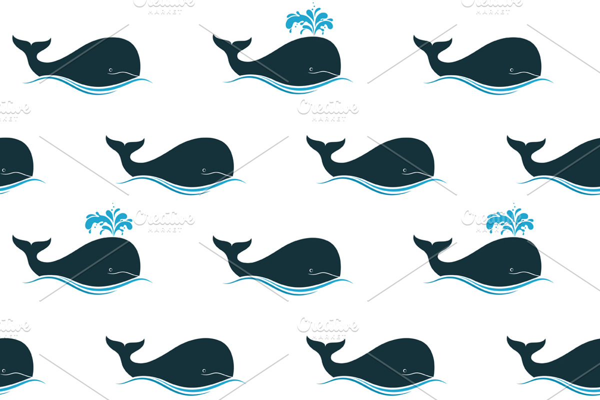 Whales vector set, a Background Graphic by InkySplash (Photo 2 of 3)