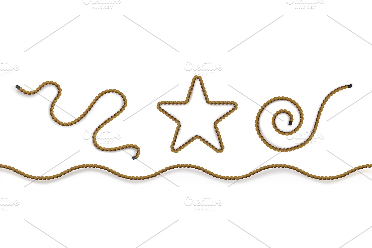 Rope string tie, brown wavy lines, an Object Illustration by art PVP - market