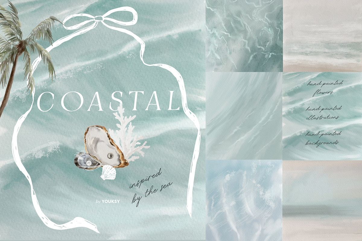 Coastal hand-painted watercolor, a Decorative Illustration by Youksy (Photo 1 of 17)