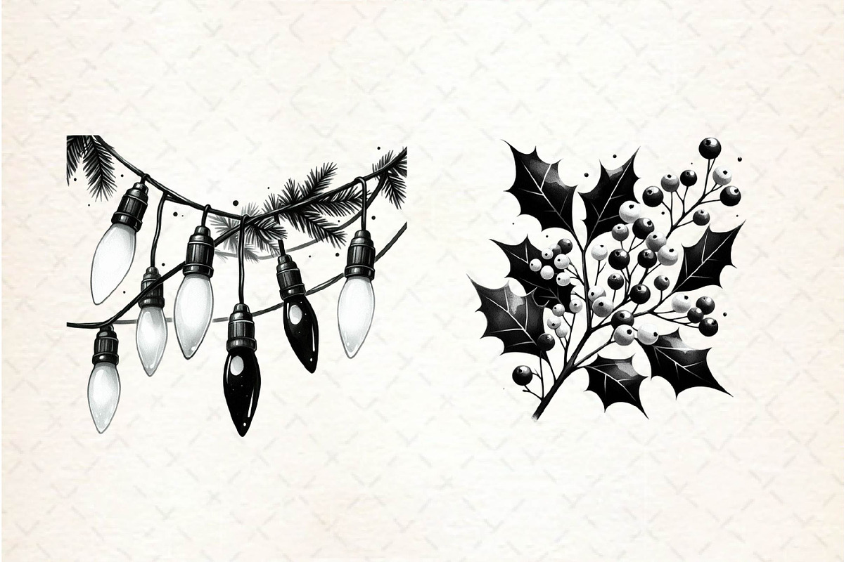 Black and White Christmas Sublimatio, an Illustration by CreationArt (Photo 5 of 5)