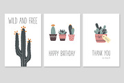 Cactus and succulents greeting cards, a Card Template by Paper Cards (Thumbnail 3 of 4)