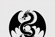 A bold dragon silhouette logo, an Illustration by Amazin_art (Thumbnail 8 of 16)